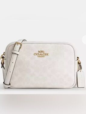NWT White Chalk Coach Jamie Camera Bag In Signature Canvas